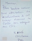 Ticket de recommandation de l'agent du CFCE